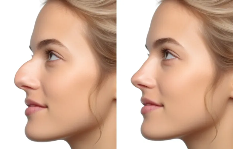 Rhinoplastie chez une femme