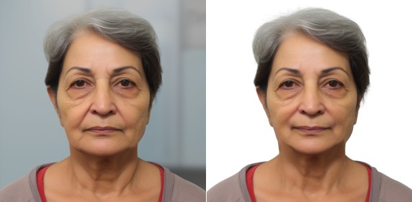 Lifting facial micro temporal star avant après