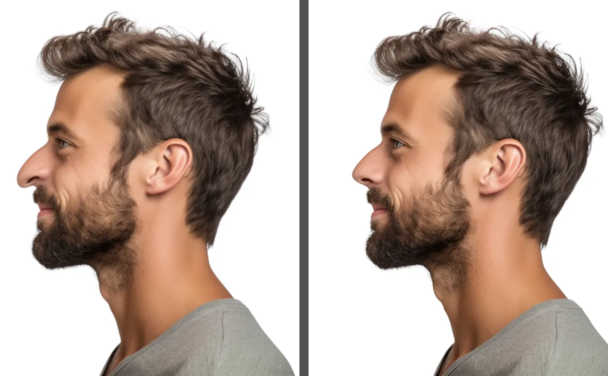 rhinoplastie du nez pointu avant apres